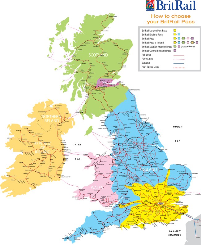 Mapa Brit Railpass